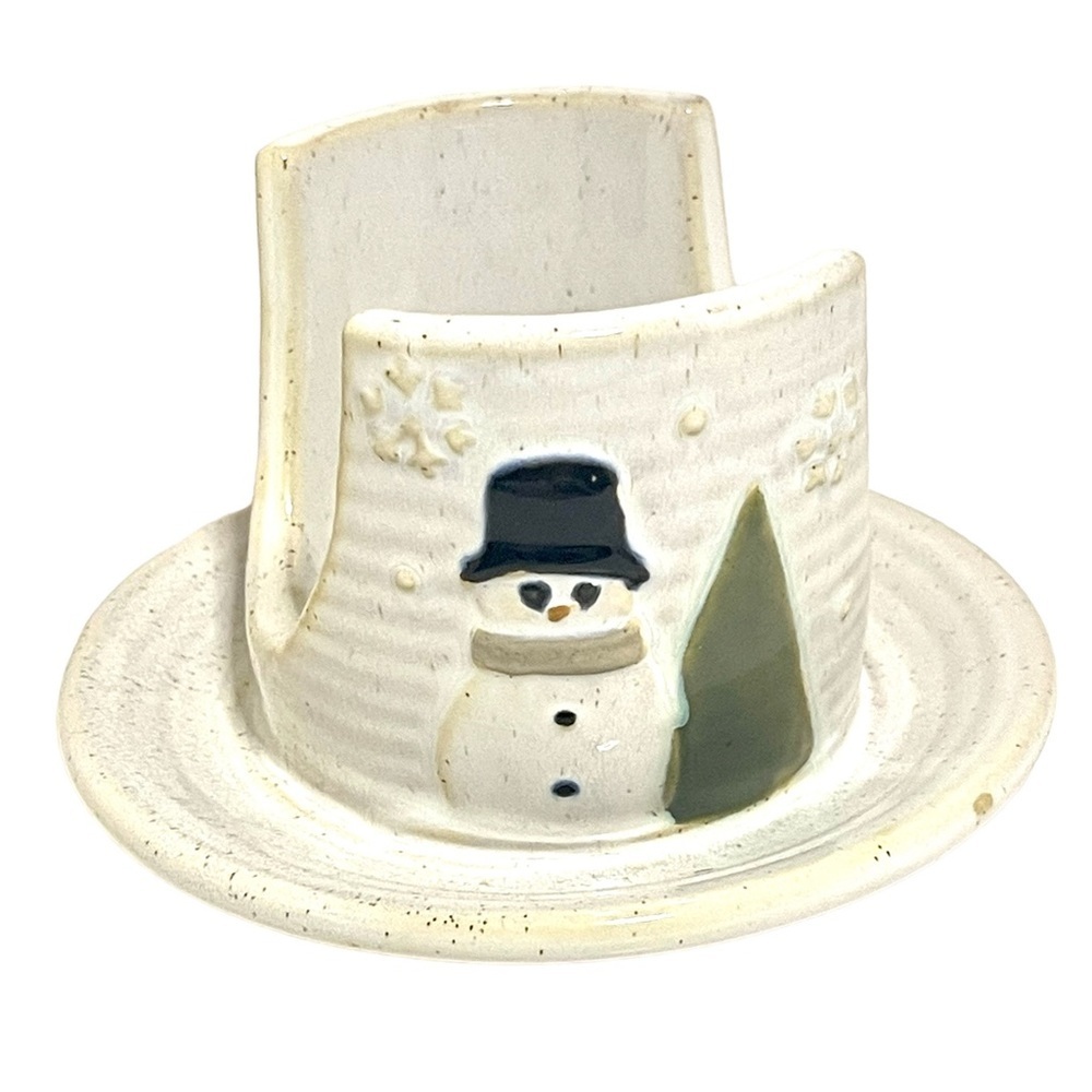 Demdaco Snow Day Ceramic Soap and Sponge Holder - Picture 2 of 5